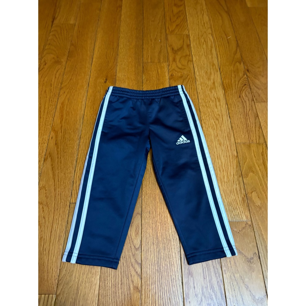 New Adidas Kids Navy Blue White 3-Stripe Tricot Track Pants AG0339 Size 2T